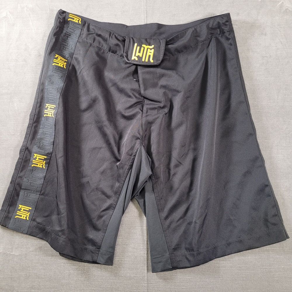 Luta Mma Fighting Shorts Men's Xxl Black Polyester Athletic Adjustable Pants